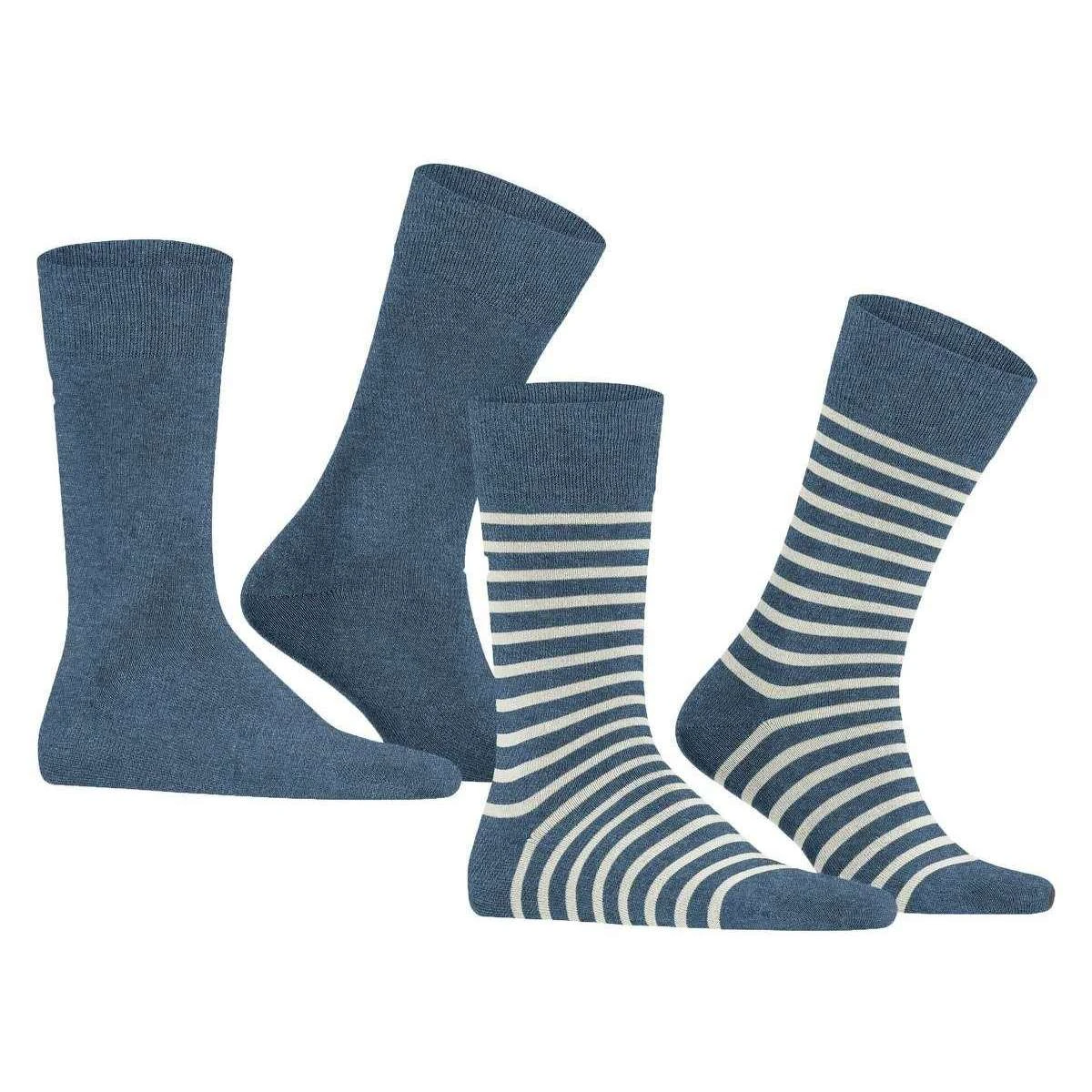 Esprit Fine Stripe 2 Pack Socks - Light Denim 4 Esprit Fine Stripe 2 Pack Socks - Light Denim - Image 2