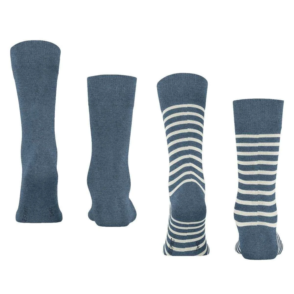 Esprit Fine Stripe 2 Pack Socks - Light Denim 5 Esprit Fine Stripe 2 Pack Socks - Light Denim - Image 3