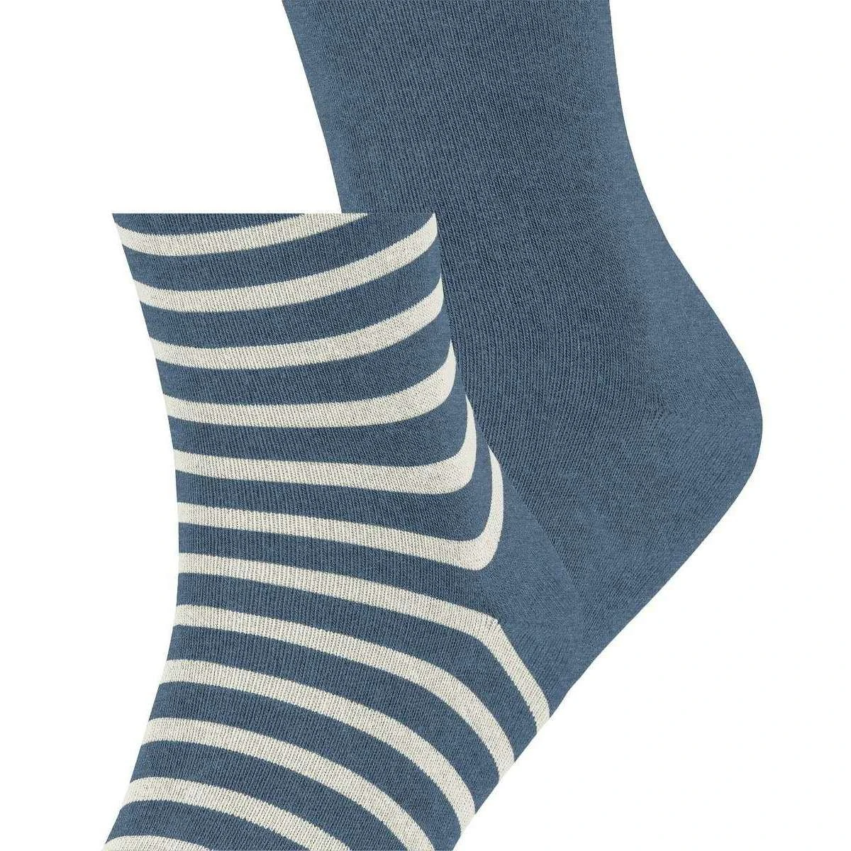 Esprit Fine Stripe 2 Pack Socks - Light Denim 6 Esprit Fine Stripe 2 Pack Socks - Light Denim - Image 4