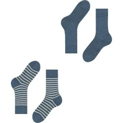 Esprit Fine Stripe 2 Pack Socks - Light Denim 11 Esprit Fine Stripe 2 Pack Socks - Light Denim -Bown Of London shop esprit fine stripe 2 pack socks light denim 31021125