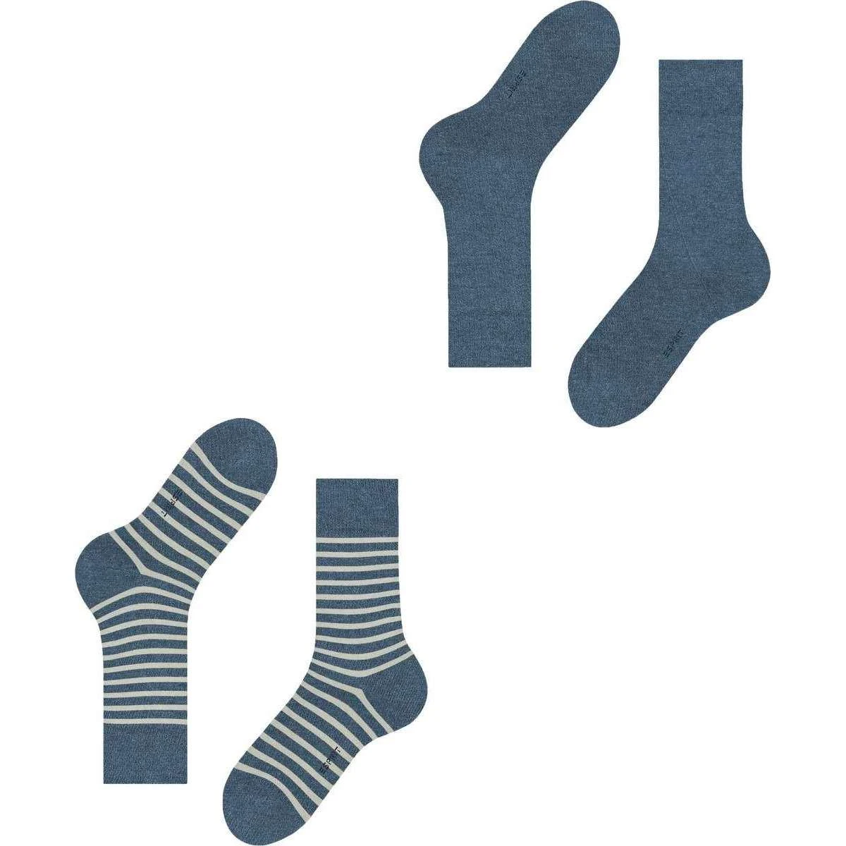 Esprit Fine Stripe 2 Pack Socks - Light Denim 7 Esprit Fine Stripe 2 Pack Socks - Light Denim - Image 5