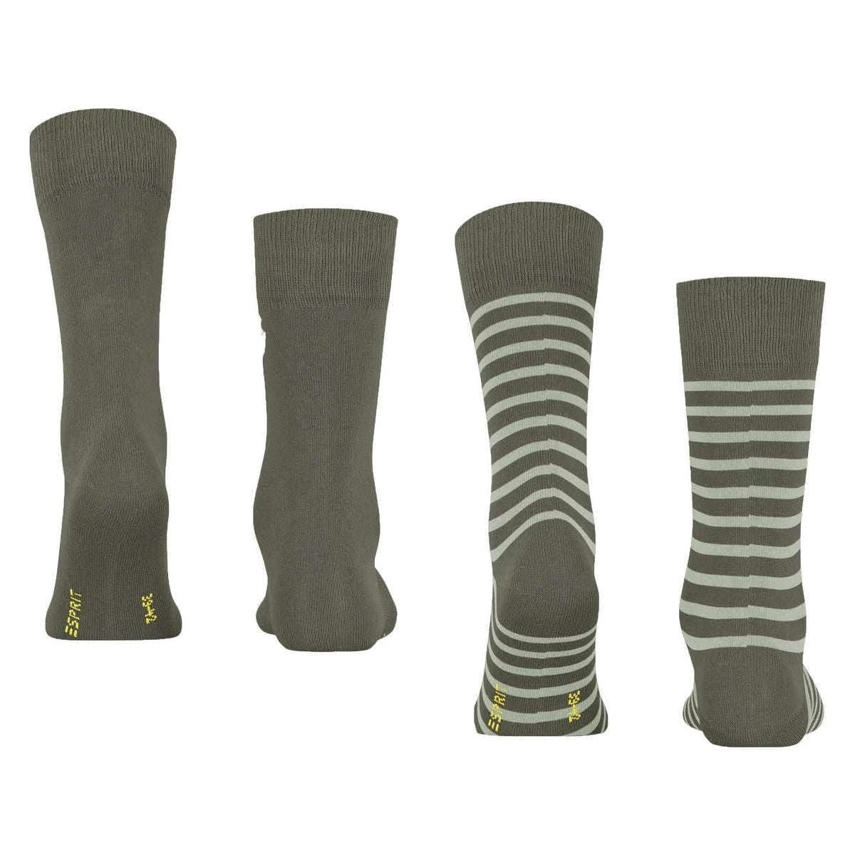 Esprit Fine Stripe 2 Pack Socks - Thyme Green 5 Esprit Fine Stripe 2 Pack Socks - Thyme Green - Image 3