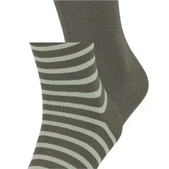 Esprit Fine Stripe 2 Pack Socks - Thyme Green 10 Esprit Fine Stripe 2 Pack Socks - Thyme Green -Bown Of London shop esprit fine stripe 2 pack socks thyme green 31021159