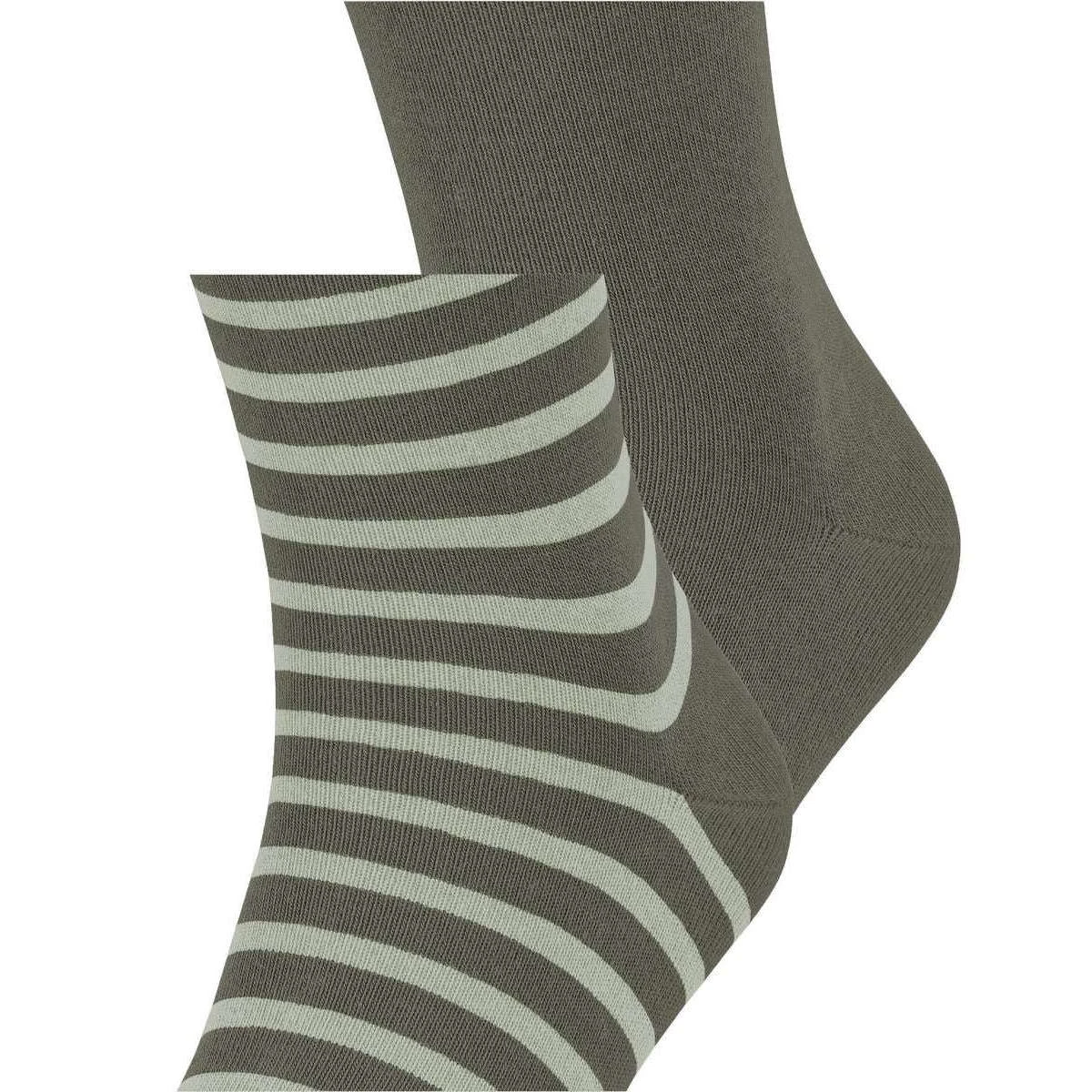 Esprit Fine Stripe 2 Pack Socks - Thyme Green 6 Esprit Fine Stripe 2 Pack Socks - Thyme Green - Image 4
