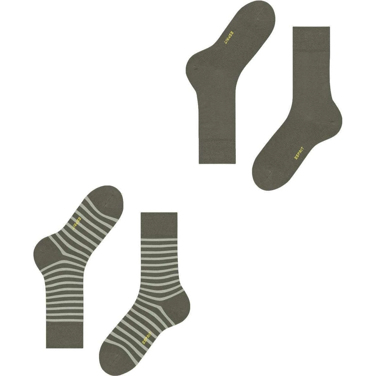 Esprit Fine Stripe 2 Pack Socks - Thyme Green 7 Esprit Fine Stripe 2 Pack Socks - Thyme Green - Image 5