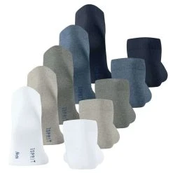 Esprit Solid Mix 5 Pack Sneaker Socks - White/Grey - -Bown Of London shop esprit solid mix 5 pack sneaker socks whitegrey 31021321