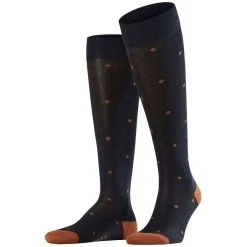 Falke Dot Knee-High Socks - Dark Navy/Brown