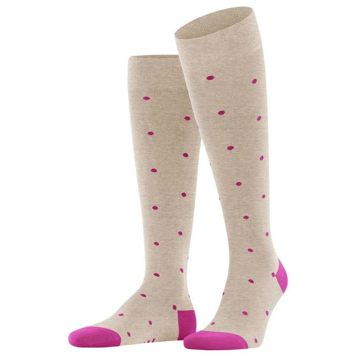 Falke Dot Knee High Socks - Pebble Mel Beige 3 Falke Dot Knee High Socks - Pebble Mel Beige
