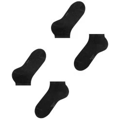 Falke Happy 2 Pack Sneaker Socks - Black -Bown Of London shop falke happy 2 pack sneaker socks black 32341658