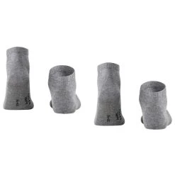 Falke Happy 2 Pack Sneaker Socks - Light Grey Mel -Bown Of London shop falke happy 2 pack sneaker socks light grey mel 32341691