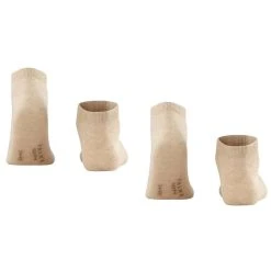 Falke Happy 2 Pack Sneaker Socks - Sand Mel Beige -Bown Of London shop falke happy 2 pack sneaker socks sand mel beige 32341700