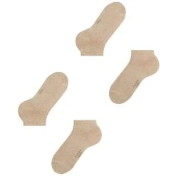 Falke Happy 2 Pack Sneaker Socks - Sand Mel Beige -Bown Of London shop falke happy 2 pack sneaker socks sand mel beige 32341702