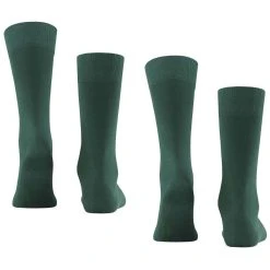 Falke Happy 2 Pack Socks - Hunter Green -Bown Of London shop falke happy 2 pack socks hunter green 32341779