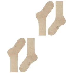 Falke Happy 2 Pack Socks - Sand Mel Beige -Bown Of London shop falke happy 2 pack socks sand mel beige 32341858