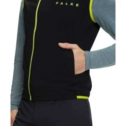 Falke Light Biking Waistcoat - Black/Lime Green -Bown Of London shop falke light biking waistcoat blacklime green 32344480