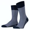 Falke Oxford Stripe Socks - Atlantic Blue -Bown Of London shop falke oxford stripe socks atlantic blue 31024447