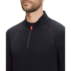 Falke Performance Core Half Zip Warm Up Shirt - Black -Bown Of London shop falke performance core half zip warm up shirt black 31024473