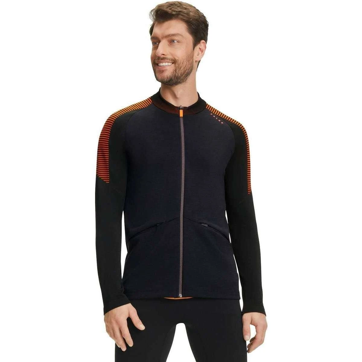 Falke Running Jacket - Black/Orange 4 Falke Running Jacket - Black/Orange - Image 2