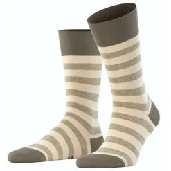 Falke Sensitive Mapped Line Socks - Clay Grey/Beige