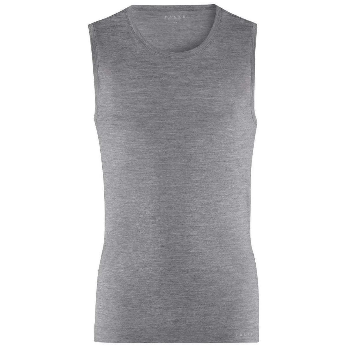 Falke Silk-Wool Regular Fit Singlet Shirt - Heather Grey 4 Falke Silk-Wool Regular Fit Singlet Shirt - Heather Grey - Image 2