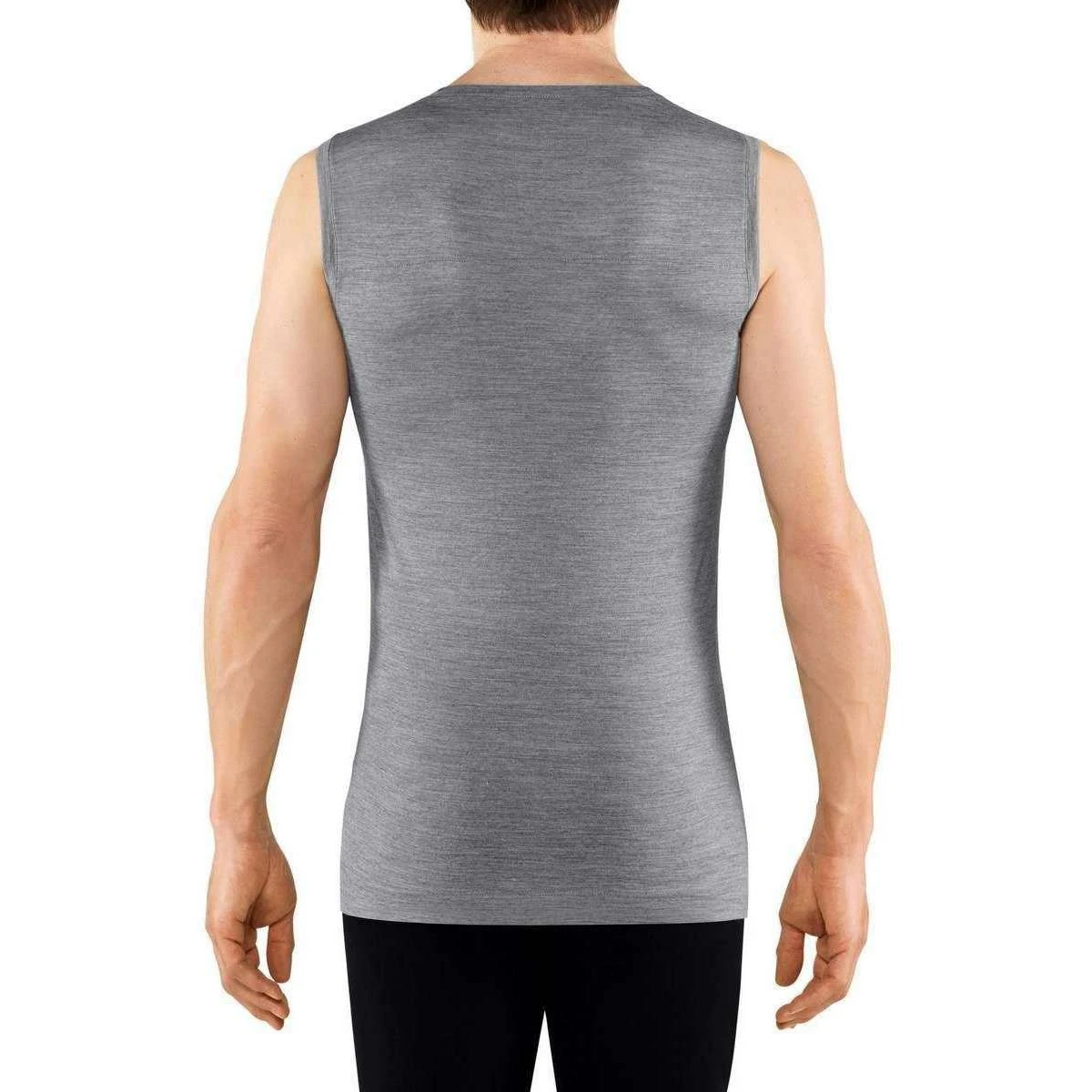 Falke Silk-Wool Regular Fit Singlet Shirt - Heather Grey 5 Falke Silk-Wool Regular Fit Singlet Shirt - Heather Grey - Image 3