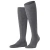 Falke Tiago Knee High Socks - Steel Mel Grey -Bown Of London shop falke tiago knee high socks steel mel grey 32335294
