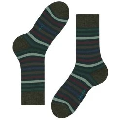 Falke Tinted Stripe Socks - Wald Green -Bown Of London shop falke tinted stripe socks wald green 32349301