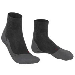 Falke TK5 Wander Wool Short Socks - Asphalt Mel Grey -Bown Of London shop falke tk5 wander wool short socks asphalt mel grey 32206057