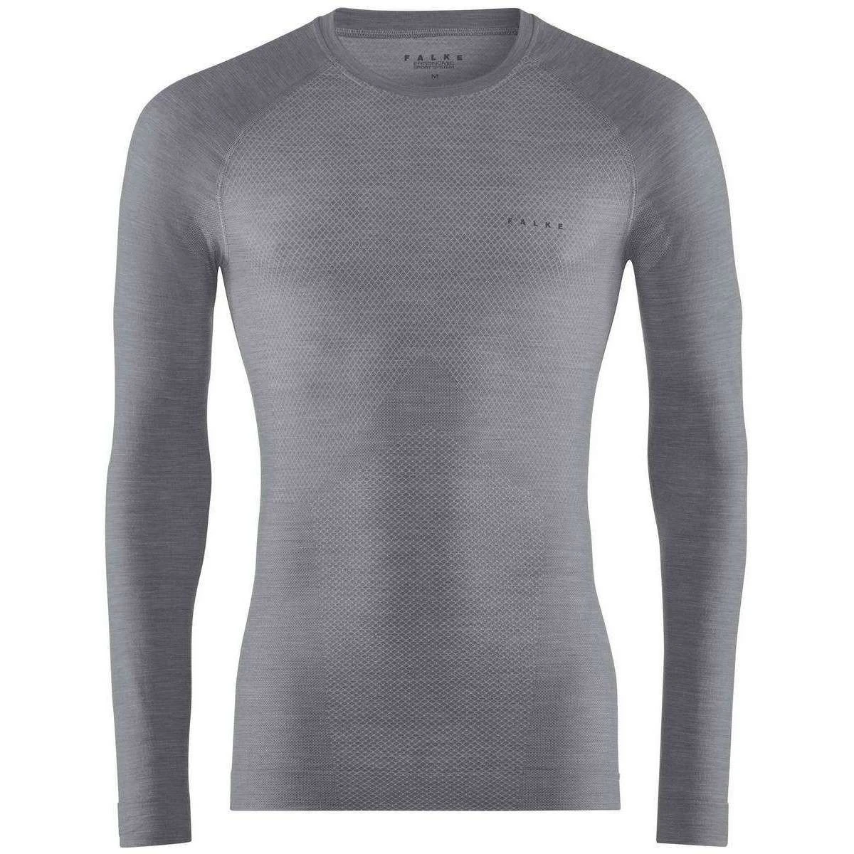 Falke Wool-Tech Light Regular Fit Long Sleeve Shirt - Heather Grey 4 Falke Wool-Tech Light Regular Fit Long Sleeve Shirt - Heather Grey - Image 2
