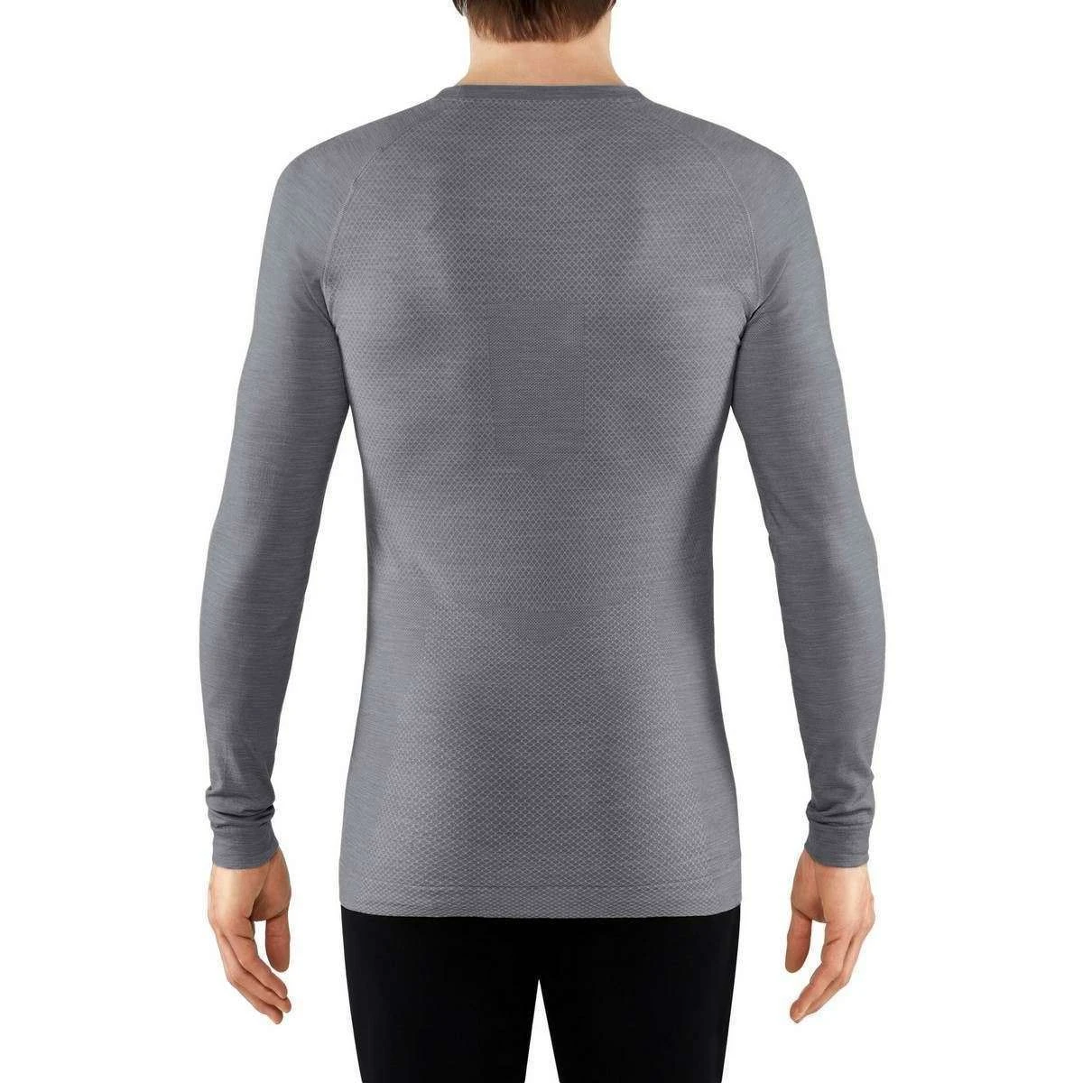 Falke Wool-Tech Light Regular Fit Long Sleeve Shirt - Heather Grey 5 Falke Wool-Tech Light Regular Fit Long Sleeve Shirt - Heather Grey - Image 3