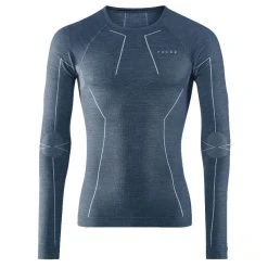 Falke Wool Tech Long Sleeved T-Shirt - Capitain Blue -Bown Of London shop falke wool tech long sleeved t shirt capitain blue 31026443