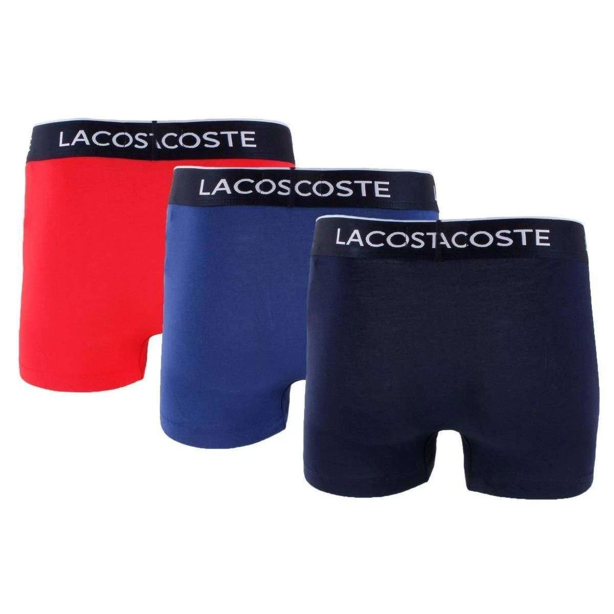 Lacoste Casual 3 Pack Trunks - Red/Navy/Black 4 Lacoste Casual 3 Pack Trunks - Red/Navy/Black - Image 2