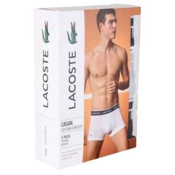 Lacoste Casual 3 Pack Trunks - White/Grey/Black -Bown Of London shop lacoste casual 3 pack trunks whitegreyblack 31030740