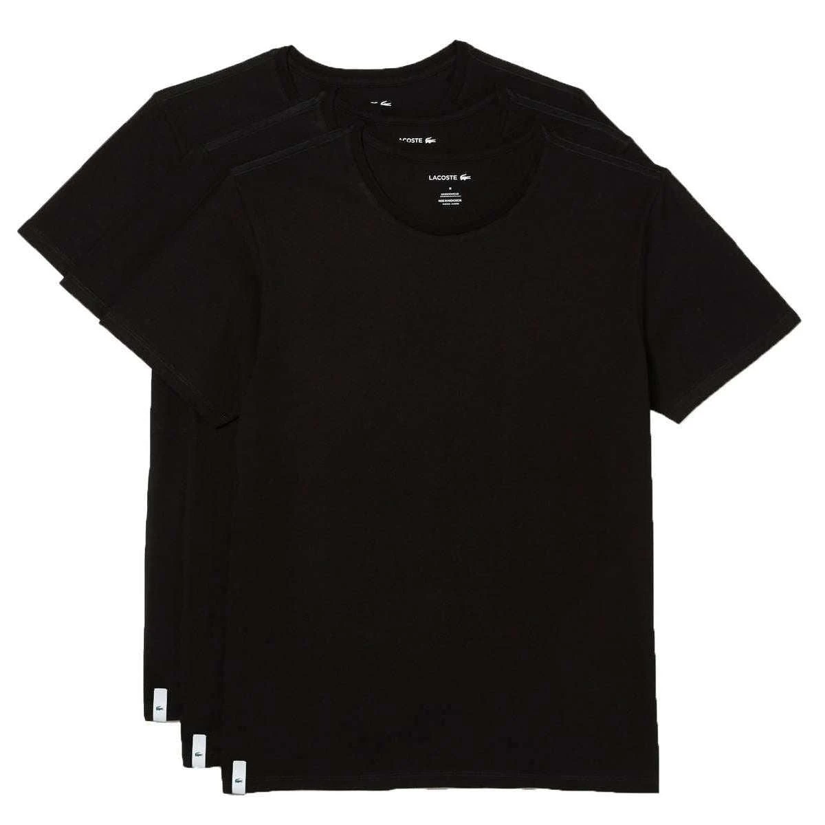 Lacoste Classic Crew Neck 3 Pack T-Shirts - Black 3 Lacoste Classic Crew Neck 3 Pack T-Shirts - Black