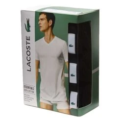 Lacoste Classic Crew Neck 3 Pack T-Shirts - Black 9 Lacoste Classic Crew Neck 3 Pack T-Shirts - Black -Bown Of London shop lacoste classic crew neck 3 pack t shirts black 31957790