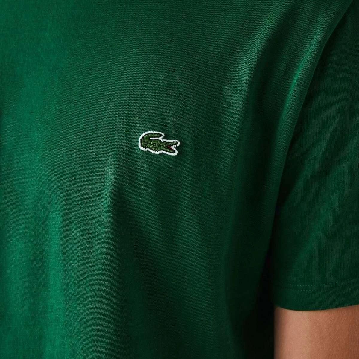 Lacoste Classic Pima Cotton T-Shirt - Green 5 Lacoste Classic Pima Cotton T-Shirt - Green - Image 4