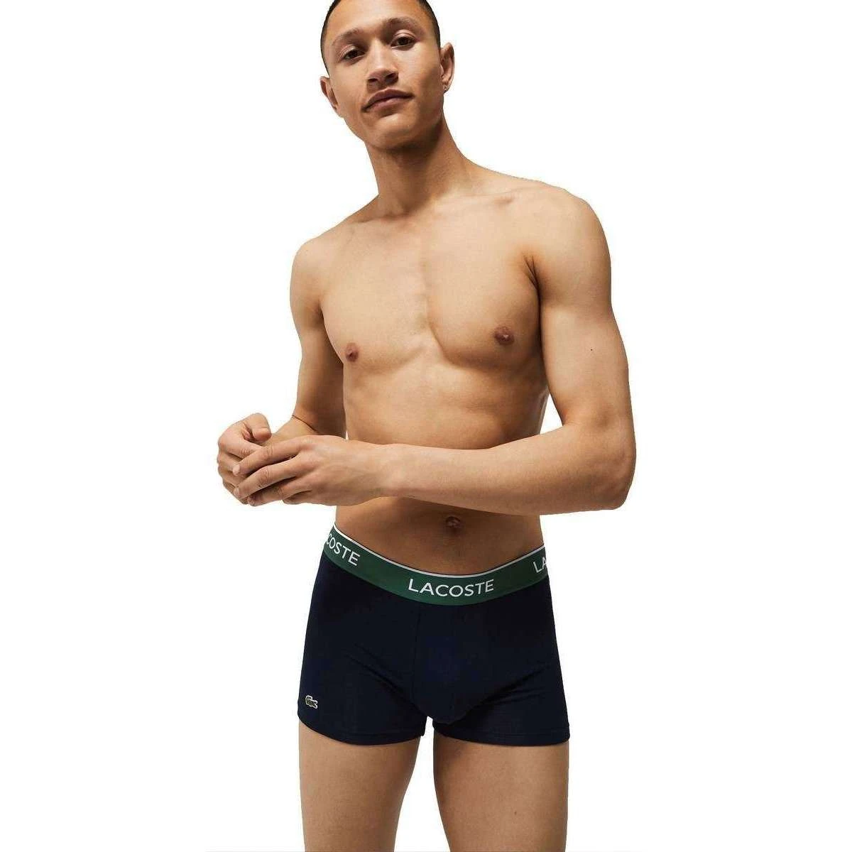 Lacoste Contrast Band 3 Pack Trunks - Green/Red/Navy 5 Lacoste Contrast Band 3 Pack Trunks - Green/Red/Navy - Image 3