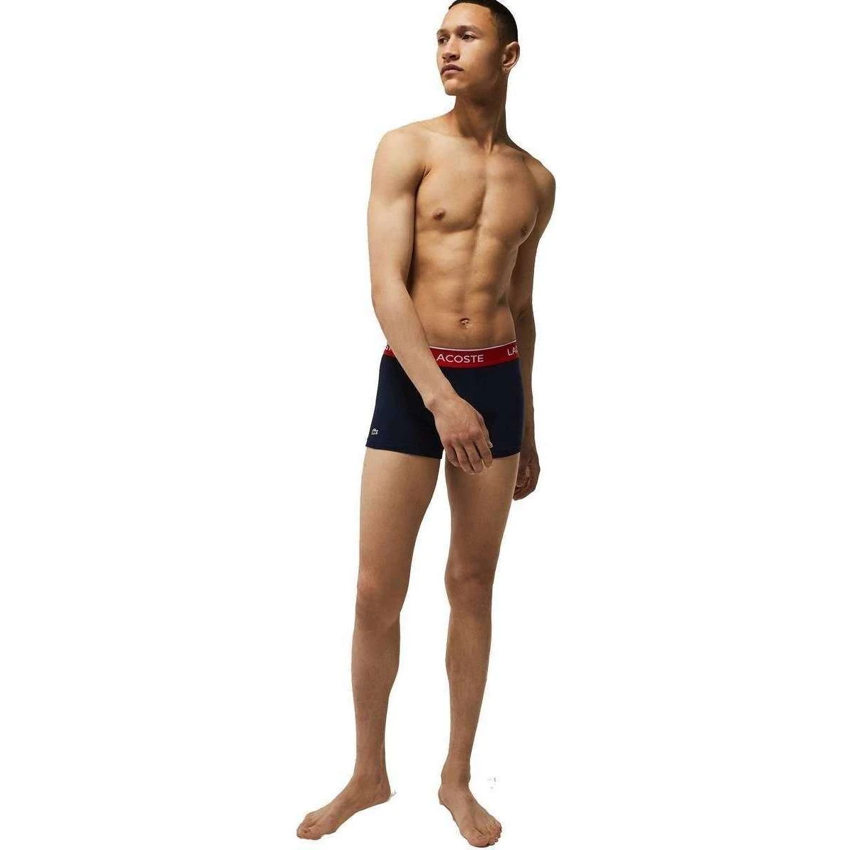 Lacoste Contrast Band 3 Pack Trunks - Green/Red/Navy 6 Lacoste Contrast Band 3 Pack Trunks - Green/Red/Navy - Image 4