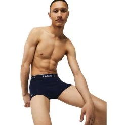 Lacoste Contrast Band 3 Pack Trunks - Green/Red/Navy 11 Lacoste Contrast Band 3 Pack Trunks - Green/Red/Navy -Bown Of London shop lacoste contrast band 3 pack trunks greenrednavy 31030881