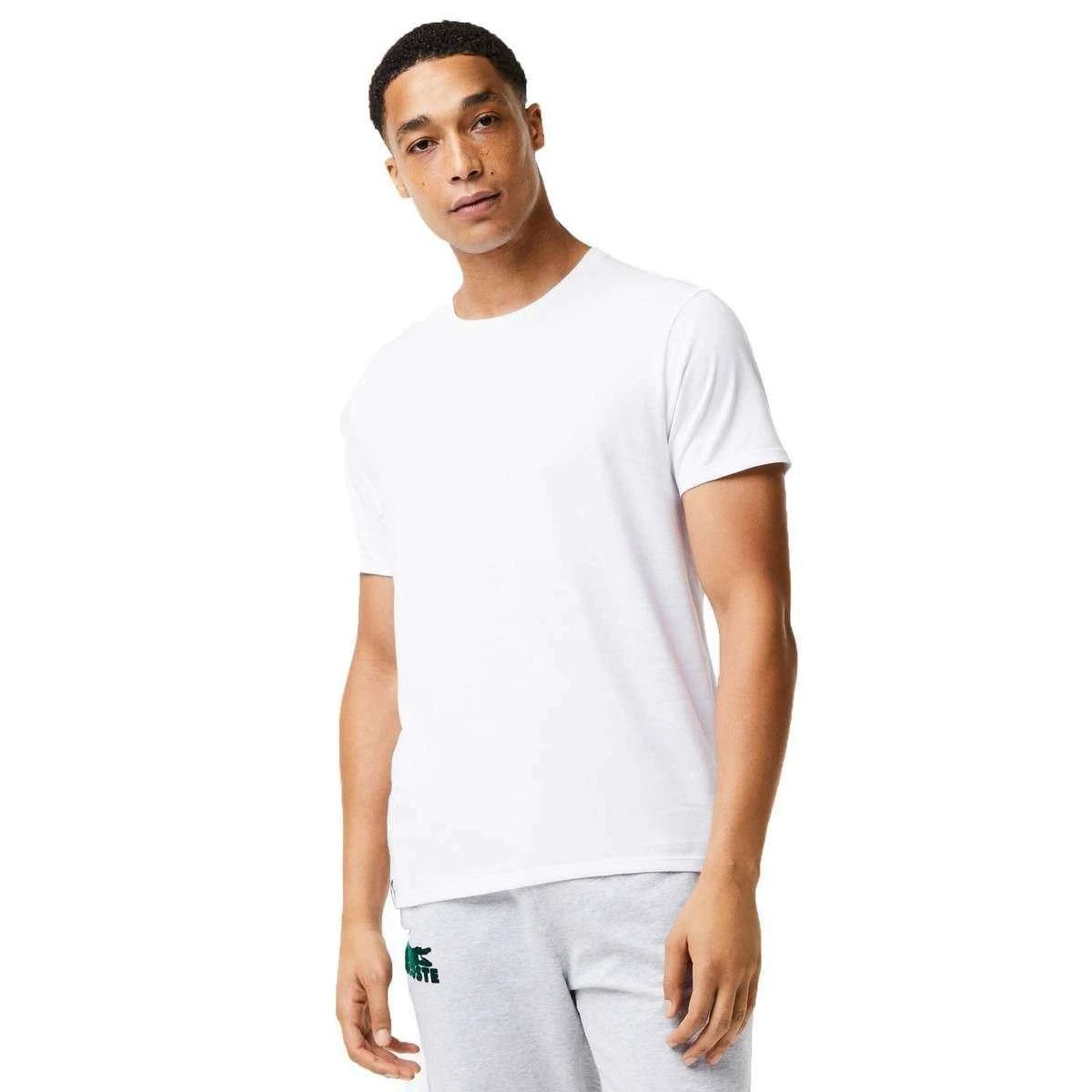 Lacoste Crew Neck 3 Pack T-Shirts - Black/Grey/White 6 Lacoste Crew Neck 3 Pack T-Shirts - Black/Grey/White - Image 4