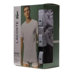 Lacoste Crew Neck 3 Pack T-Shirts - Black/Grey/White 11 Lacoste Crew Neck 3 Pack T-Shirts - Black/Grey/White -Bown Of London shop lacoste crew neck 3 pack t shirts blackgreywhite 31957810