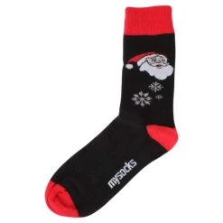 MySocks Father Christmas Socks - Black/Red/White