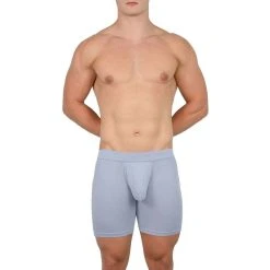 Obviously EliteMan Boxer Brief 6inch Leg - Ice Blue -Bown Of London shop obviously eliteman boxer brief 6inch leg ice blue 31762904