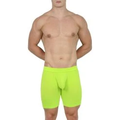 Obviously EliteMan Boxer Brief 6inch Leg - Lime -Bown Of London shop obviously eliteman boxer brief 6inch leg lime 31957881