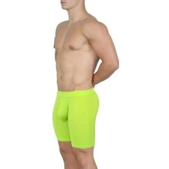 Obviously EliteMan Boxer Brief 6inch Leg - Lime -Bown Of London shop obviously eliteman boxer brief 6inch leg lime 31957883