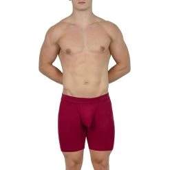 Obviously EliteMan Boxer Brief 6inch Leg - Maroon Red -Bown Of London shop obviously eliteman boxer brief 6inch leg maroon red 31957887