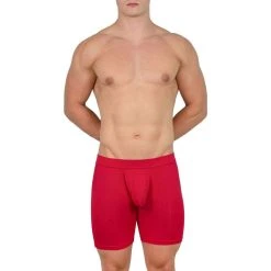 Obviously EliteMan Boxer Brief 6inch Leg - Red -Bown Of London shop obviously eliteman boxer brief 6inch leg red 31762924