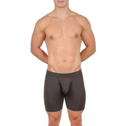 Obviously EliteMan Boxer Brief 6inch Leg - Titanium Grey -Bown Of London shop obviously eliteman boxer brief 6inch leg titanium grey 31762936