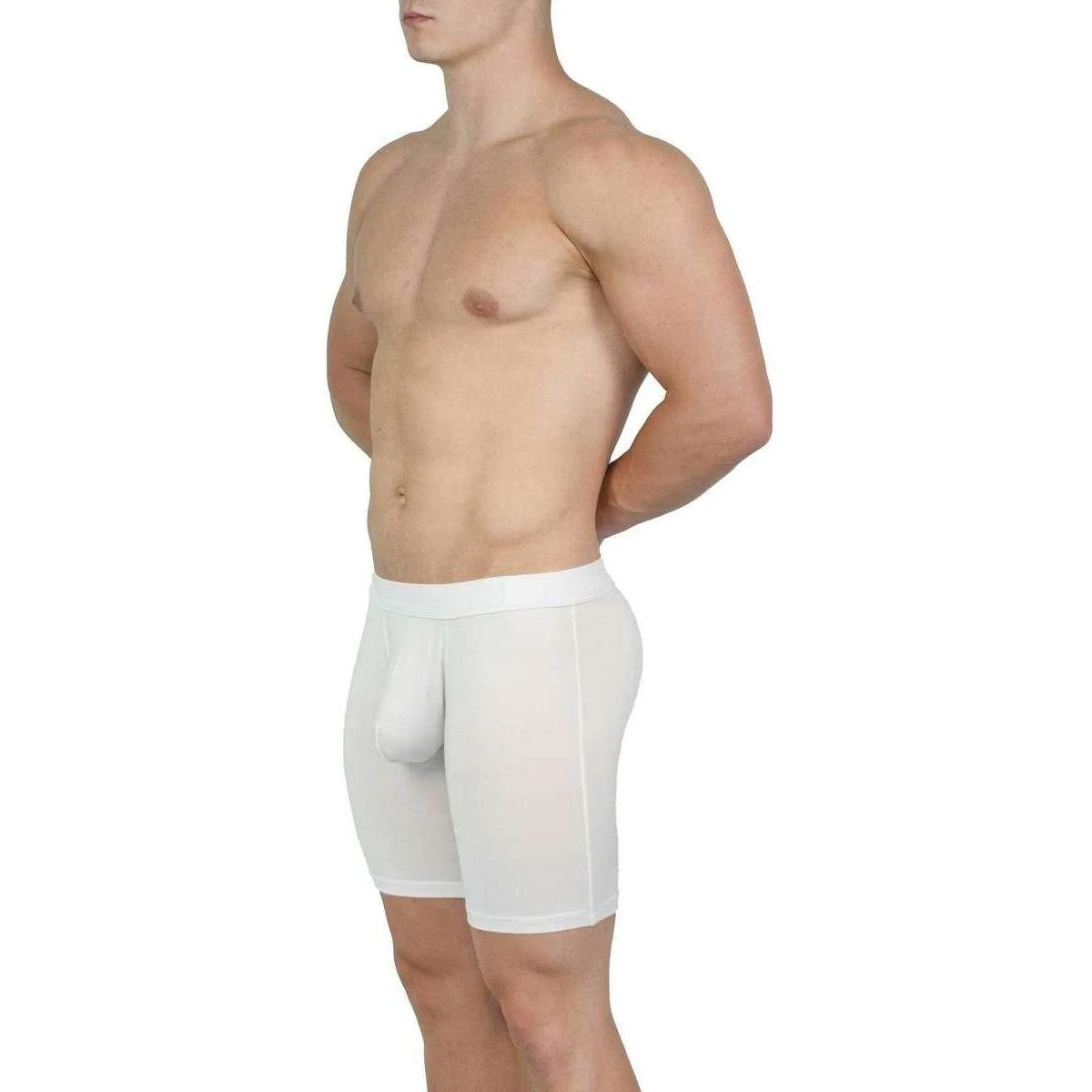 Obviously EliteMan Boxer Brief 6inch Leg - White 8 Obviously EliteMan Boxer Brief 6inch Leg - White - Image 6