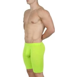 Obviously EliteMan Boxer Brief 9inch Leg - Lime -Bown Of London shop obviously eliteman boxer brief 9inch leg lime 31957925